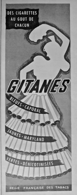 Publicité De Presse 1954 Gitanes Cigarettes Au Goût De Chacun Caporal Maryland