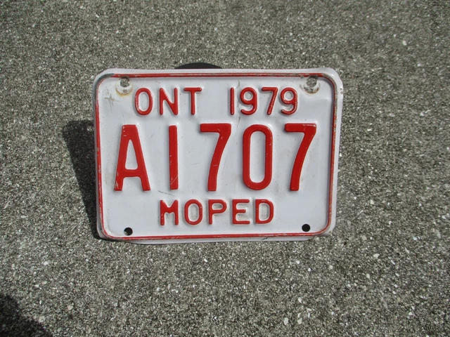CANADA 1979 ONTARIO Moped license plate # A1707 $20.00 - PicClick