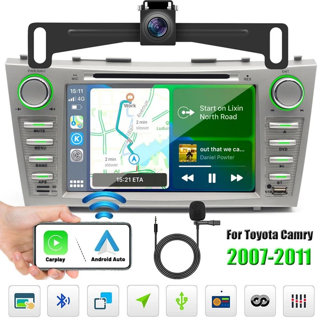 FOR TOYOTA CAMRY 2007-2011 8” Car DVD CD Player Apple Carplay Radio Stereo+CAM