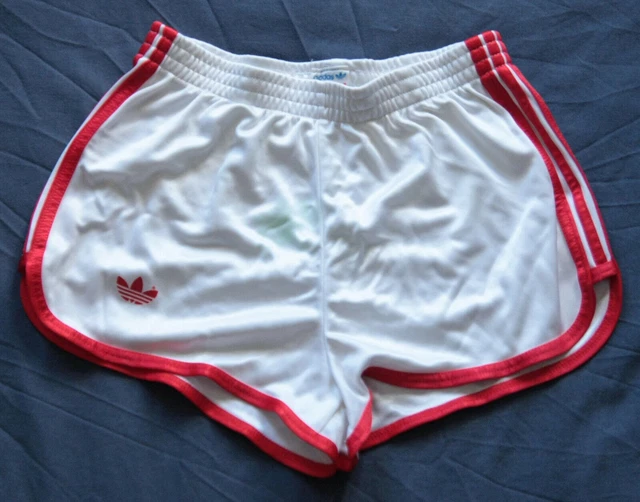 Short NYLON épais vintage bleu marine polyamide shiny brillant 80's sport 1 S