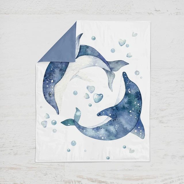 Under the Sea - Dolphins Boy Crib Bedding Set, Baby Girl Bedding, Baby Bedding