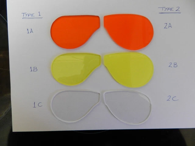 Ww2 Raf/Dispatch Riders Replacement Coloured Goggle Lenses.  Choose A Colour Pai