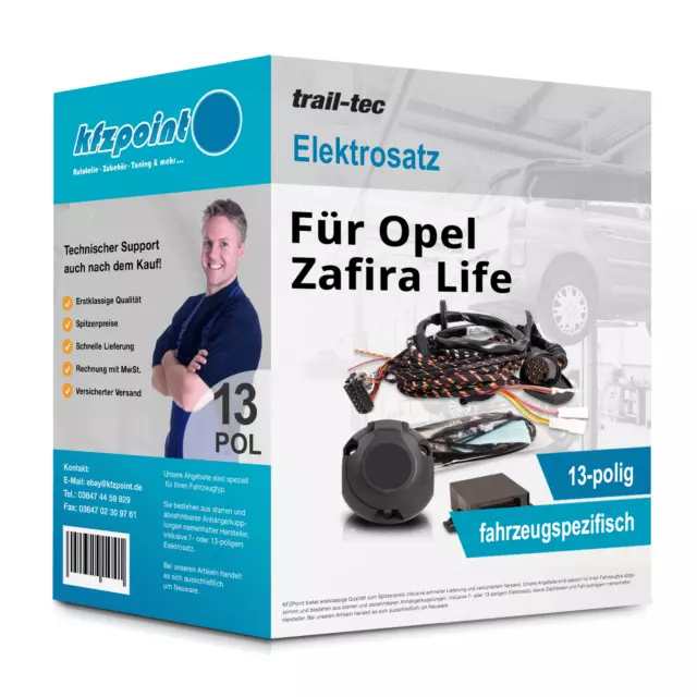 Für Opel Zafira Life 07.2019-jetzt TRAIL-TEC E-Satz 13polig fahrzeugspezifisch