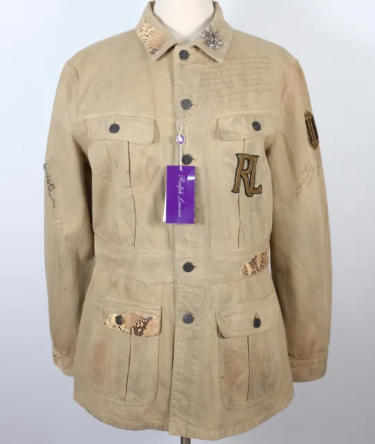 Ralph Lauren Purple Label Collection jacket sz 14 $2490 safari lizard leather