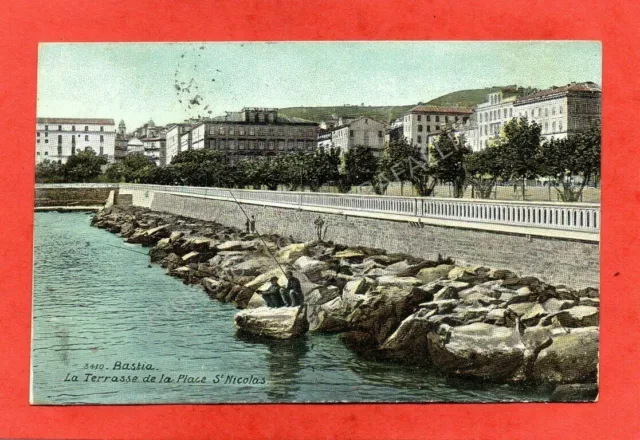 CPA 2B BASTIA - La Terrasse de la Place St Nicolas