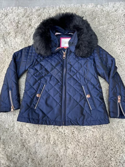 Ted Baker Girls Blue Quilted Jacket Age 6 VGC