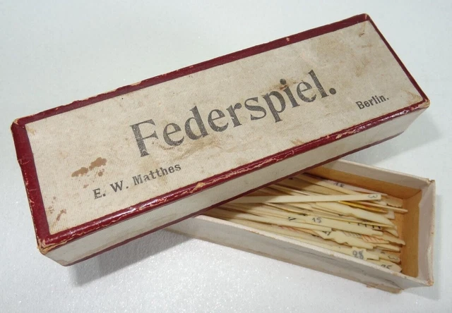 altes Federspiel in Originalkarton von E. W. Matthes Berlin