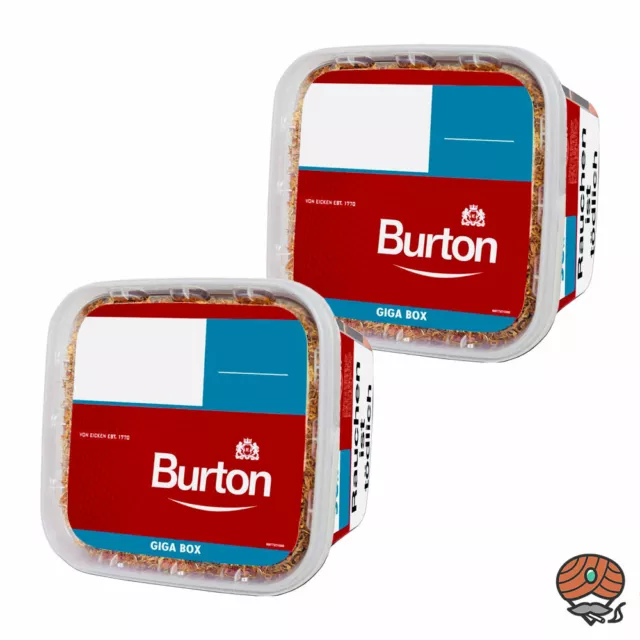 2x Burton Red/Rot Volumentabak / Stopftabak GIGA Box 400g Eimer