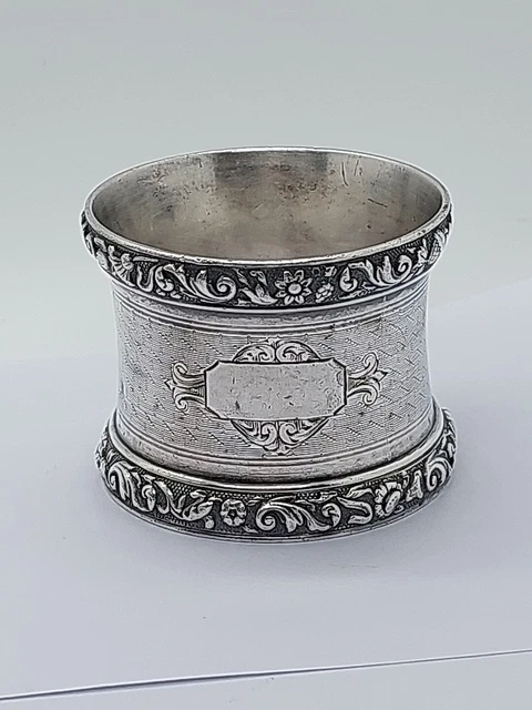 BEAU ROND DE Serviette En Argent Massif Poincon Minerve Initiales T.l