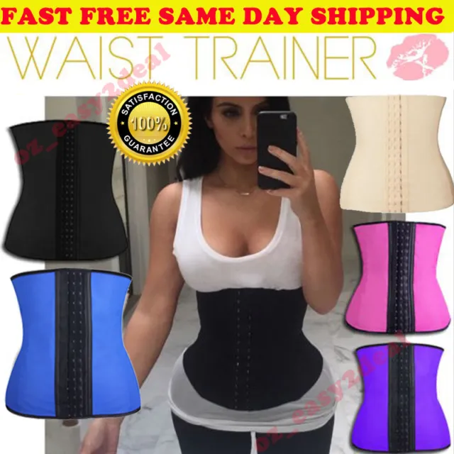 AU WAIST TRAINER Womens Hot Latex Cincher Corset Training Shapewear Shaper Fajas