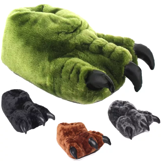 Novelty Monster Claw Feet Slippers Size 3 to 14 UK - MENS LADIES CHILDREN FUNNY