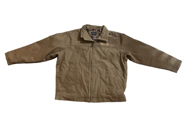 Burks Bay NRA Brown Canvas Jacket Flannel Mens Conceal Carry Size XL