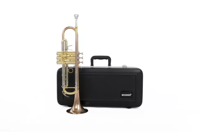 Rosebrass material Wisemann DTR-400 Trumpet, Bb, w/case and mouthpiece.