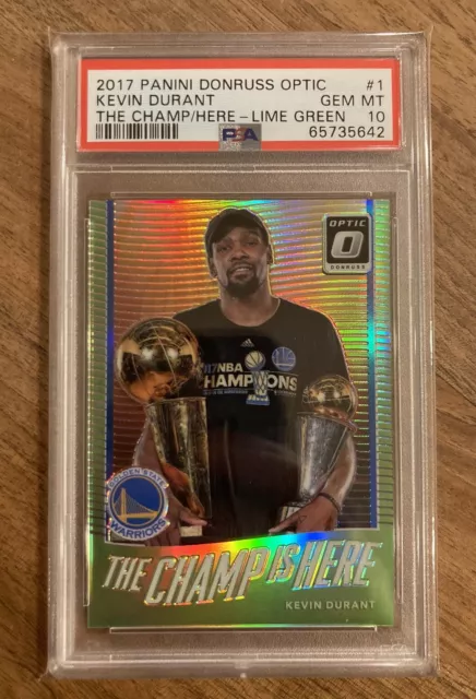 KEVIN DURANT PSA 10 - #/175 - 2017 Optic #1 - Champ is Here - LIME GREEN - Pop 6