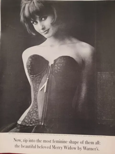 1961 WARNER'S PRINT AD Merry Widow Corset Tempting Look Great Vintage Decor  $14.99 - PicClick