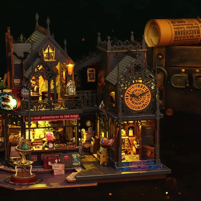 DIY MINIATURE DOLLHOUSE Kit with Lights Mini House Building Kit