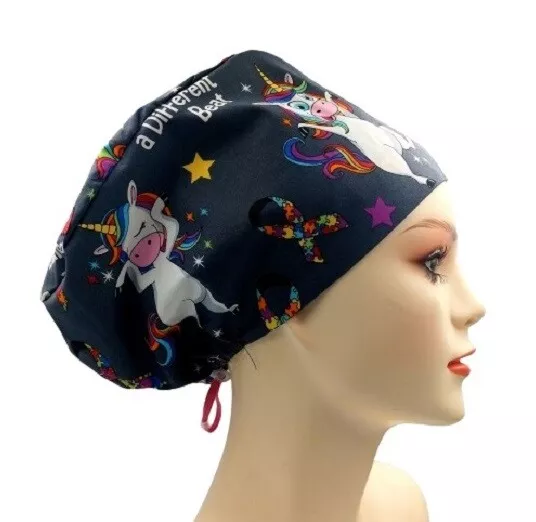 Autistic Unicorn Handmade Scrub Cap Doctor Theatre Nurse Hospital Anaesthetist