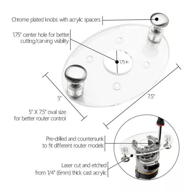 Placa base de acrílico Ridgid R2401 Palm Router 2