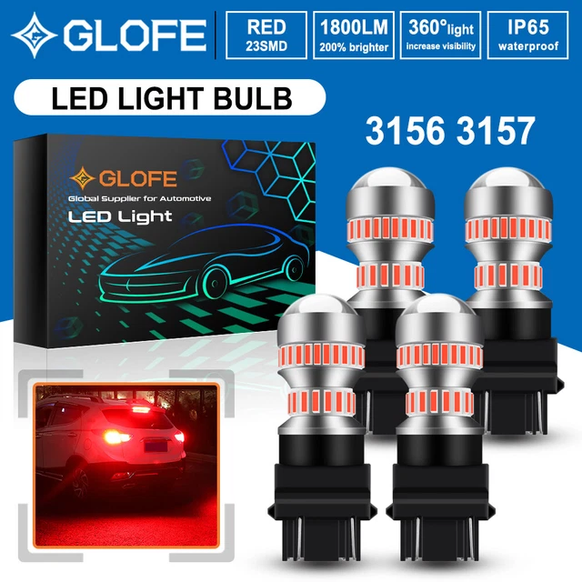 4X 3157 4057K 3047LL Red LED 54SMD-4014 Brake Tail Light/Parking Light Lamp Bulb