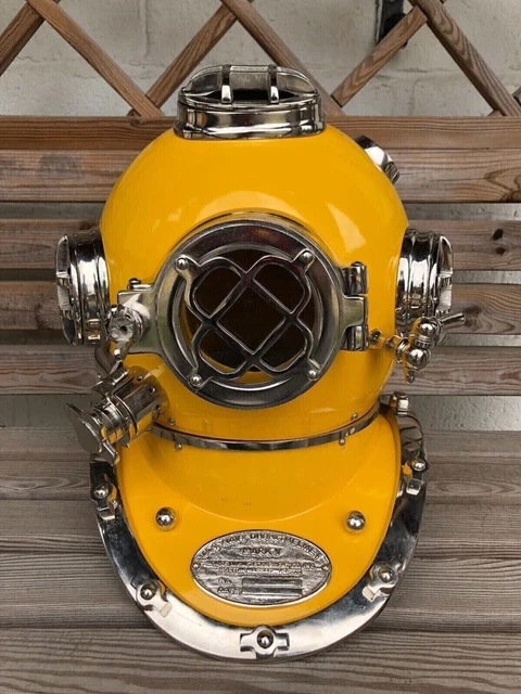 Vintage Us Navy Mark V Yellow Scuba Deep Sea Sca Divers Diving Helmet Gift G