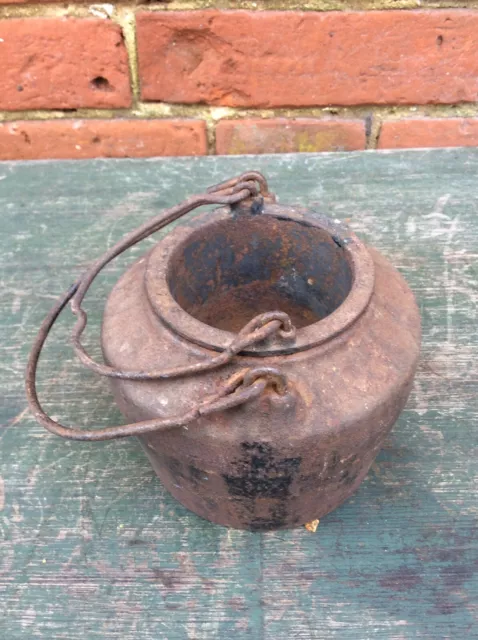 Antique Cast Iron Glue Melting Pot & Liner By Kenrick 3/8 Pint 2