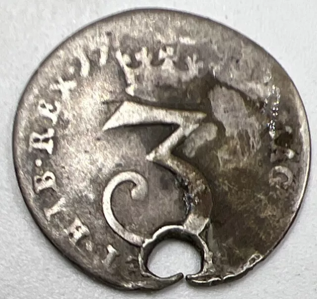 1762 Maundy Threepence | British Silver Coin | George III | Fair Grade | x945