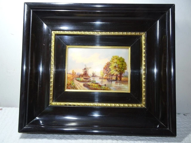 ANCIEN TABLEAU EMAUX de Limoges Marine bateaux signé J Jean Betourné ...