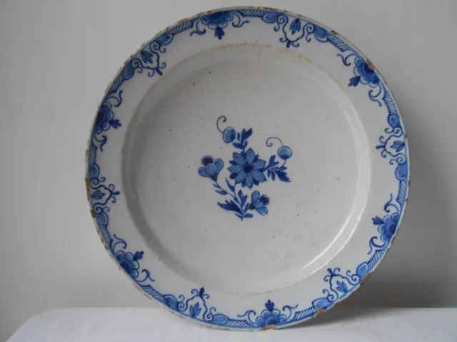 Delft Charger. 30.5cm. 12" Pottery. Dish. Plate. Late 18th/Early 19th Century.