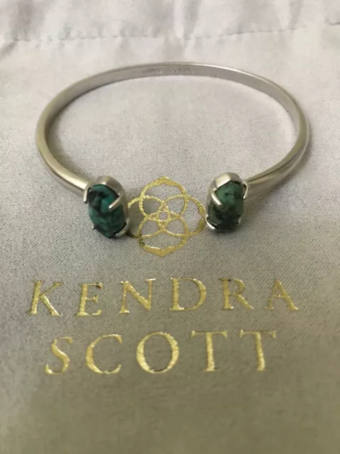 Kendra Scott Silver Cuff Bracelet in Green Turquoise