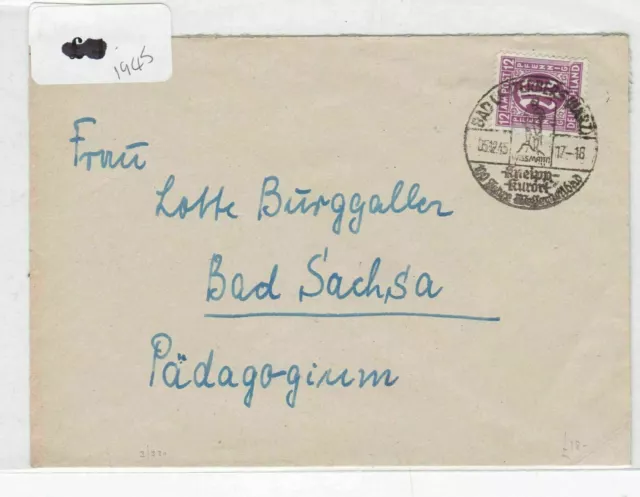 German Postal History Stamps Cover 1945  Ref 8798