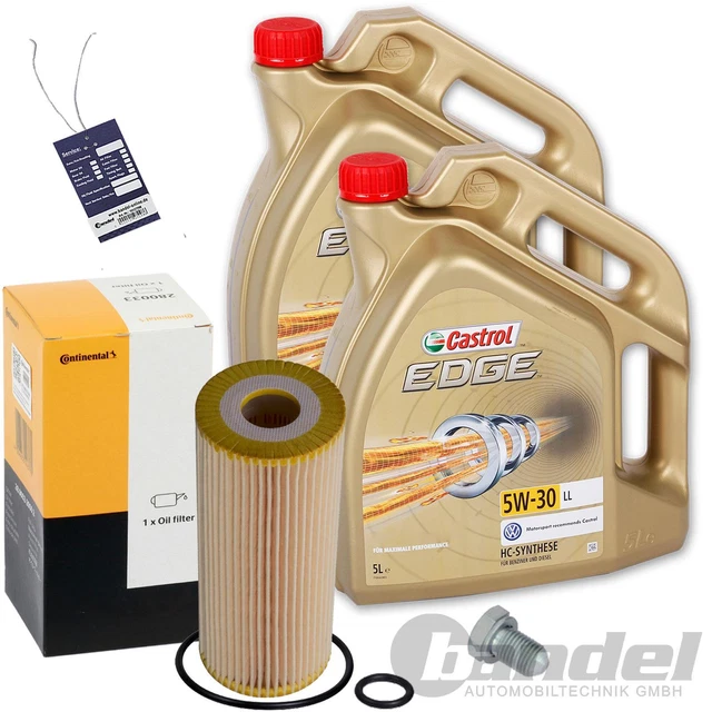 CONTINENTAL ÖLFILTER+10L CASTROL 5w30 ÖL passend für VW GOLF IV SEAT