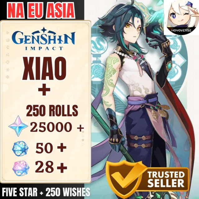 GENSHIN IMPACT [NA/EU/ASIA] Xiao+ 250 Wishes AR 40 - 45 $18.50 - PicClick