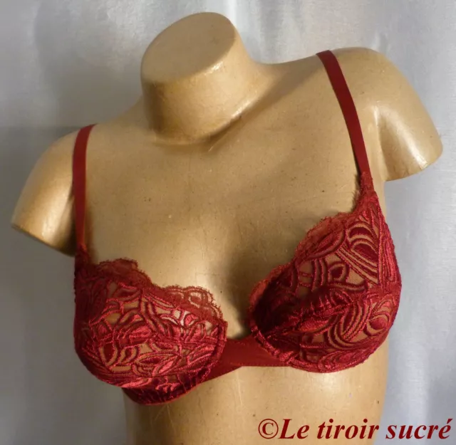 MAISON LEJABY Liane soutien gorge rouge non rembourré lingerie neuf