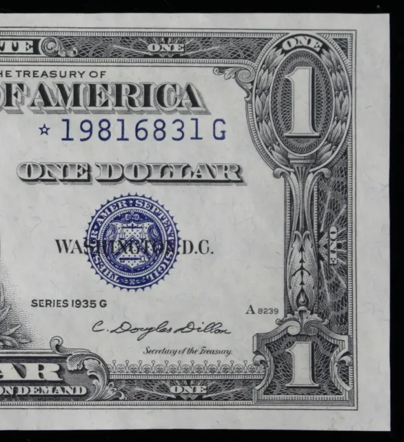$1 1935G Star w/Motto CU Silver Certificate *19816831G one dollar, series G