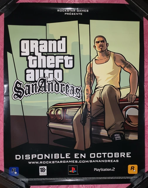 Affiche PLV Promotionnelle GTA San Andreas – Officiel PS2, 56x72cm, 2004