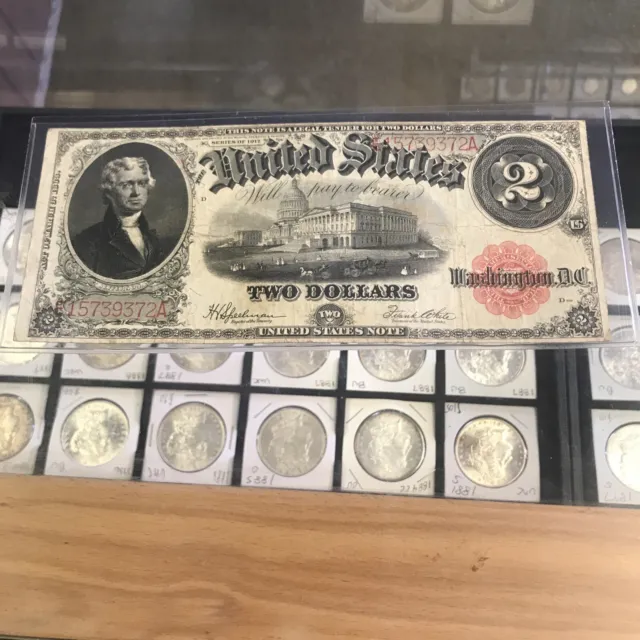 1917 Series US Legal Tender Red Seal $2 Dollar Note