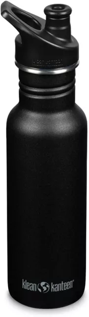 Klean Kanteen Classic Narrow 18oz (w/Sport Cap) Black - Free Postage