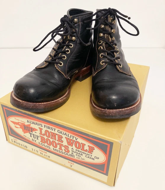 LONE WOLF MECHANICS Boots, Cats Paw sole & heel Black Size 7 Excellent