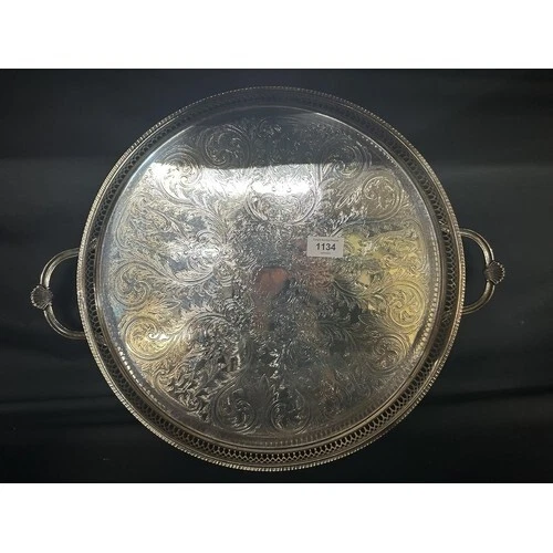 Piatto Argento Vintage Vassoio Galleria Ovale