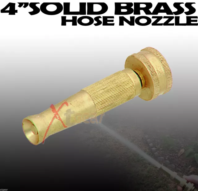 New 4" Solid Brass Hose Nozzle 3/4" Coupling