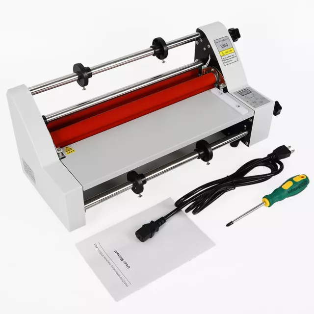 Hot Cold Roll Laminator Single+Dual Side Digital Display Laminating Machine 110V