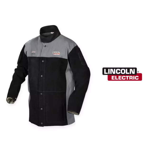 Lincoln Electric K4933-L XVI Series Heavy Duty Split Leather FR Welding Jacket L