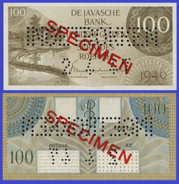 NETHERLANDS INDIES  100 GULDEN 1946 SPECIMEN  -   Copy