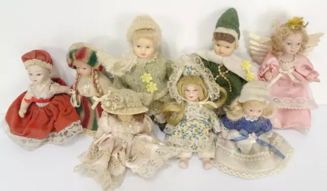 8 X Vintage Small Porcelain Dolls 3