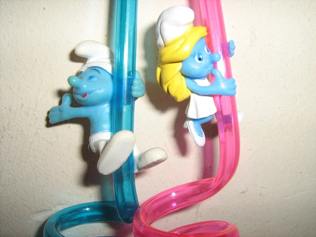 Lot de 2 Figurines Schtroumpfs Publicité Petit Gervais 1981 HT 5.5cm - Jeux & Jouets