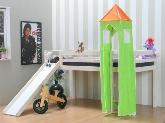 Torre infantil Thuka torre de juegos para cuna cama alta cama deslizante verde naranja