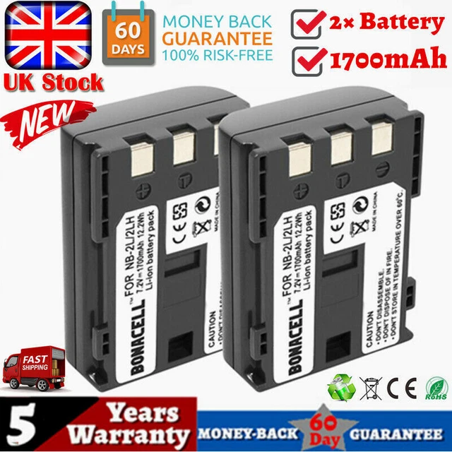 Batterie Vhbw 600mAh 7.2V Li-Ion Pour Canon EOS 350D / 400D – Remplace NB-2L / NB-2LH