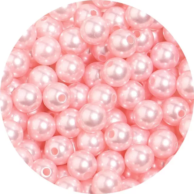 50-1000PCS Round Pearl Imitation Beads Acrylic Spacer Beads Jewelry Making DIY