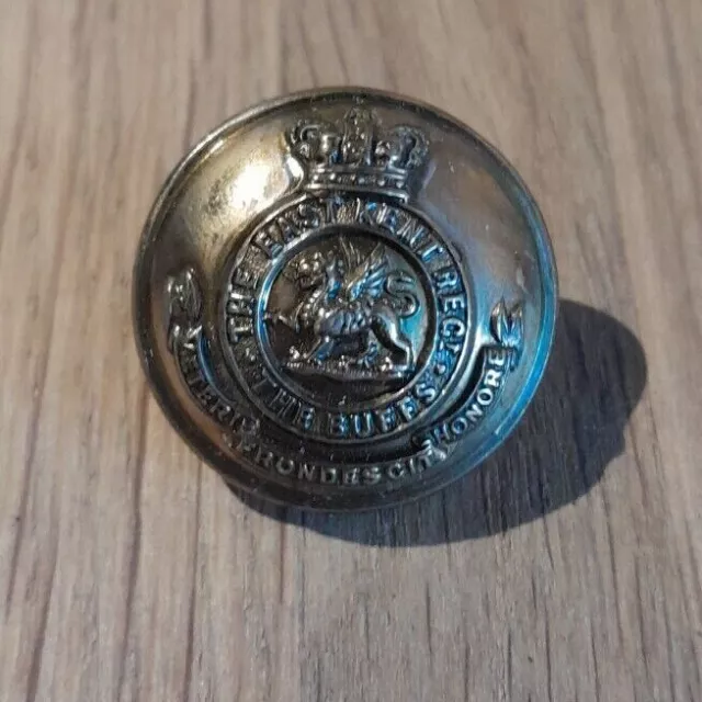 Victorian army button The East Kent  Regiment  Buffs 1881-1901 QVC 25 mm Jennens