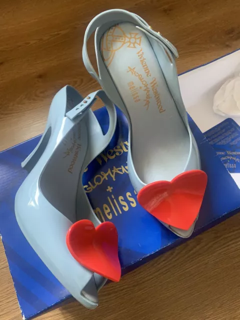 Melissa Vivienne Westwood Anglomania Jelly Peep Toe Heels UK8 US10 EU41/42,& Box